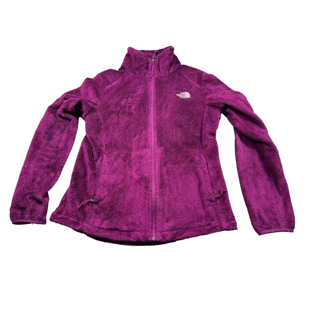 The North Face Fuzzy Fleece‎ Jacket Women's Medium Wine Full Zip Cozy Plush
